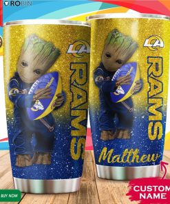 Personalized Baby Groot Hug Los Angeles Rams 20oz Tumbler