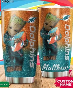 Personalized Baby Groot Hug Miami Dolphins 20oz Tumbler Personalized Baby Groot Hug Miami Dolphins 20oz Tumbler