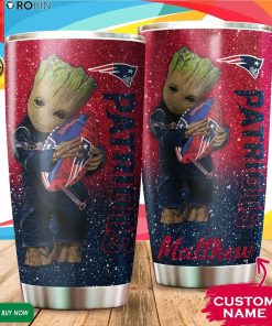 Personalized Baby Groot Hug New England Patriots 20oz Tumbler