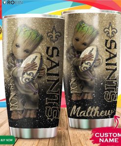 Personalized Baby Groot Hug New Orleans Saints 20oz Tumbler