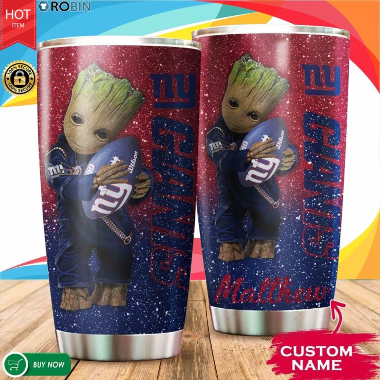 Personalized Baby Groot Hug New York Giants 20oz Tumbler