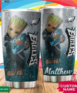 Personalized Baby Groot Hug Philadelphia Eagles 20oz Tumbler Personalized Baby Groot Hug Philadelphia Eagles 20oz Tumbler