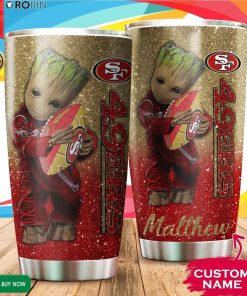 Personalized Baby Groot Hug San Francisco 49ers 20oz Tumbler Personalized Baby Groot Hug San Francisco 49ers 20oz Tumbler