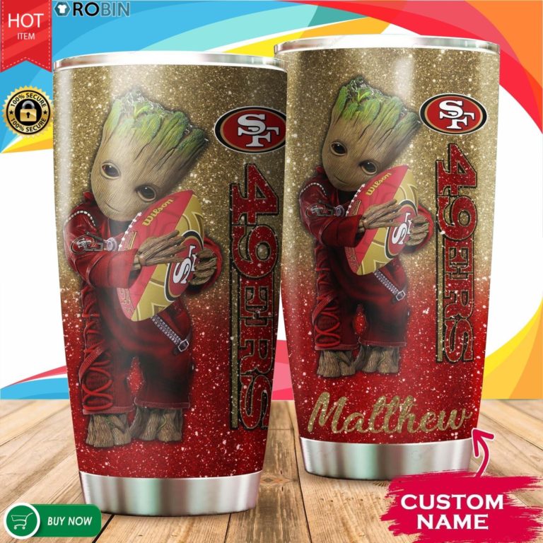 Personalized Baby Groot Hug San Francisco 49ers 20oz Tumbler