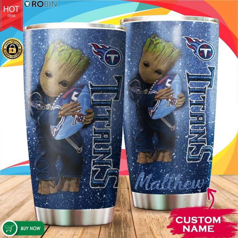 Personalized Baby Groot Hug Tennessee Titans 20oz Tumbler