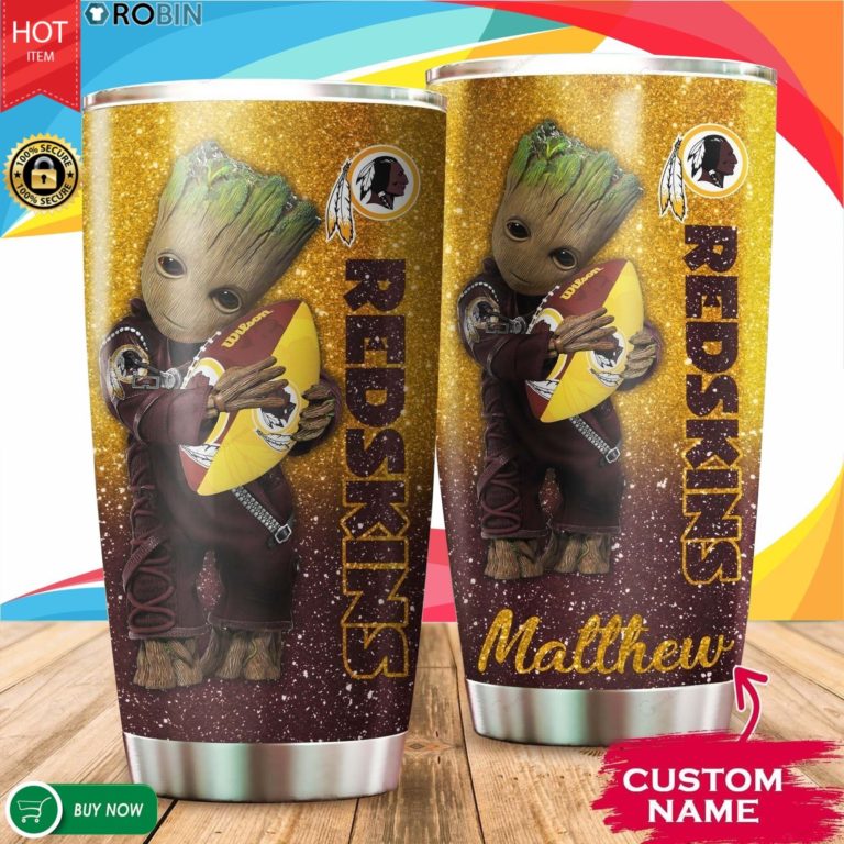 Personalized Baby Groot Hug Washington Redskins 20oz Tumbler