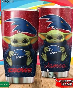 Personalized Baby Yoda Hug Adelaide Crows 20oz Tumbler