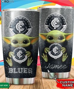 Personalized Baby Yoda Hug Carlton Football Club 20oz Tumbler