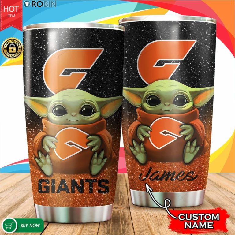 Personalized Baby Yoda Hug Greater Western Sydney Giants 20oz Tumbler
