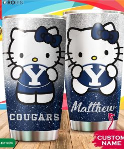 Personalized Hello Kitty Hug BYU Cougars 20oz Tumbler