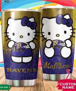 Personalized Hello Kitty Hug Baltimore Ravens 20oz Tumbler Personalized Hello Kitty Hug Baltimore Ravens 20oz Tumbler
