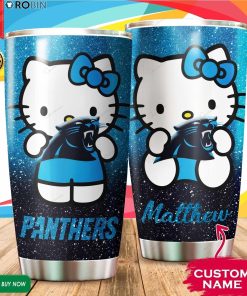 Personalized Hello Kitty Hug Carolina Panthers 20oz Tumbler