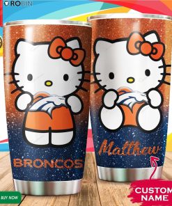 Personalized Hello Kitty Hug Denver Broncos 20oz Tumbler