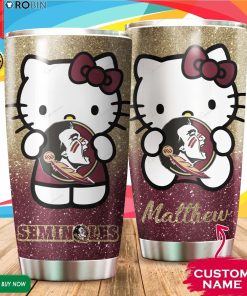 Personalized Hello Kitty Hug Florida State Seminoles 20oz Tumbler