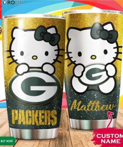 Personalized Hello Kitty Hug Green Bay Packers 20oz Tumbler