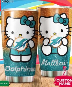 Personalized Hello Kitty Hug Miami Dolphins 20oz Tumbler