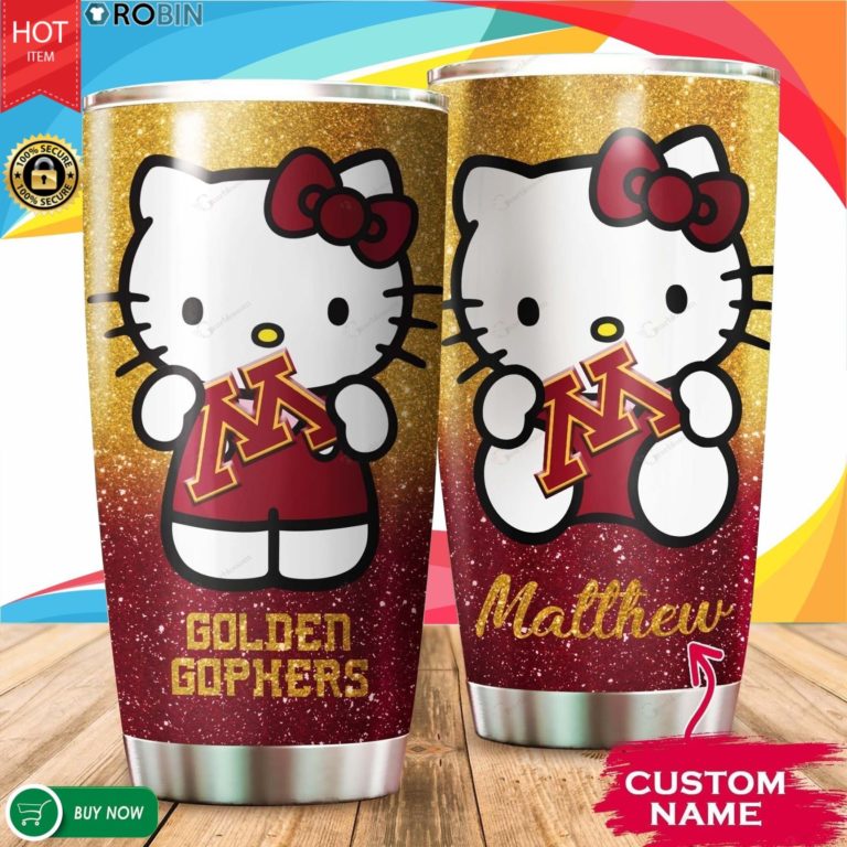Personalized Hello Kitty Hug Minnesota Golden Gophers 20oz Tumbler