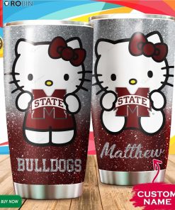 Personalized Hello Kitty Hug Mississippi State Bulldogs 20oz Tumbler