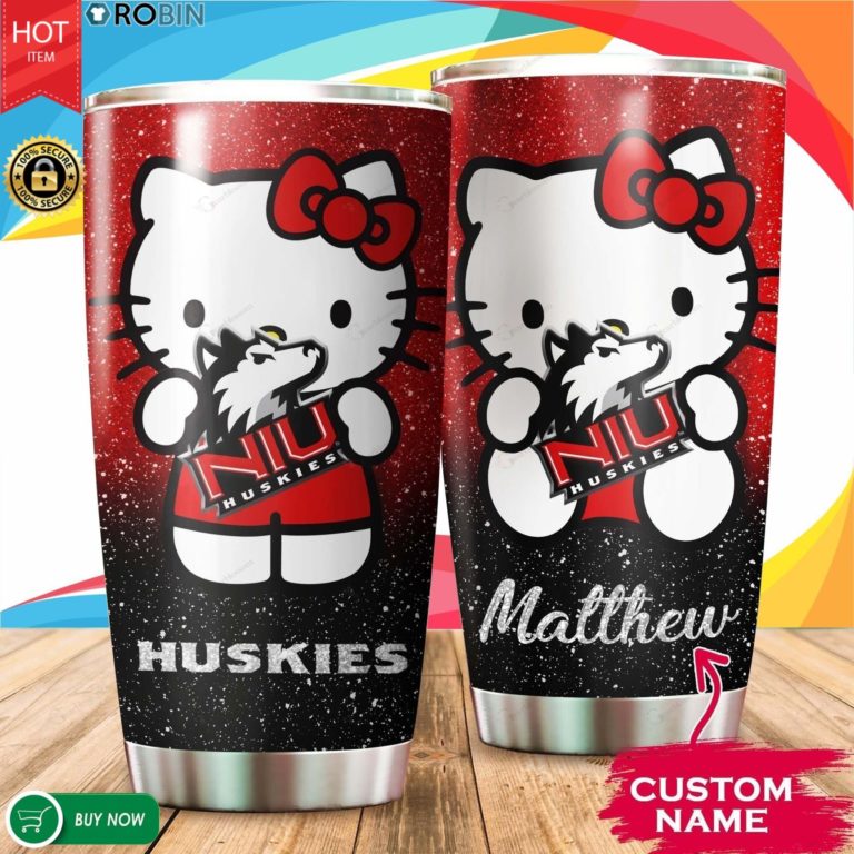 Personalized Hello Kitty Hug Northern Illinois Huskies 20oz Tumbler