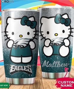 Personalized Hello Kitty Hug Philadelphia Eagles 20oz Tumbler