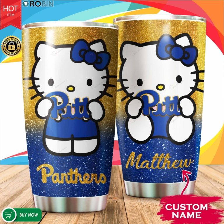 Personalized Hello Kitty Hug Pittsburgh Panthers 20oz Tumbler