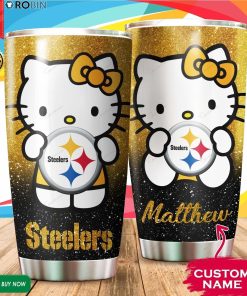 Personalized Hello Kitty Hug Pittsburgh Steelers 20oz Tumbler Personalized Hello Kitty Hug Pittsburgh Steelers 20oz Tumbler