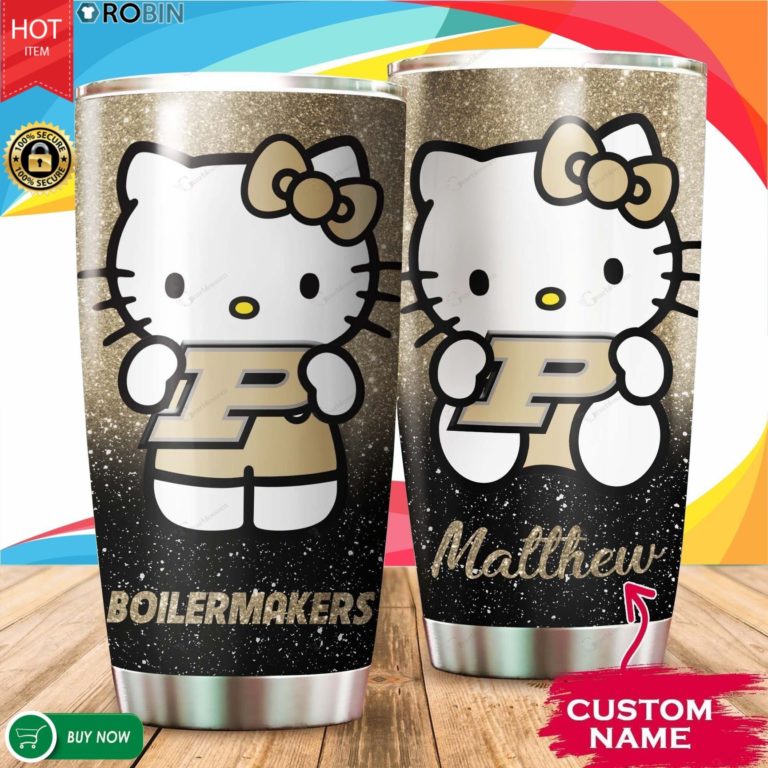 Personalized Hello Kitty Hug Purdue Boilermakers 20oz Tumbler