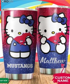 Personalized Hello Kitty Hug SMU Mustangs 20oz Tumbler Personalized Hello Kitty Hug SMU Mustangs 20oz Tumbler