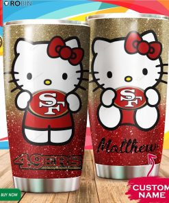 Personalized Hello Kitty Hug San Francisco 49ers 20oz Tumbler Personalized Hello Kitty Hug San Francisco 49ers 20oz Tumbler
