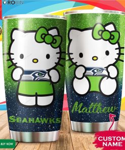 Personalized Hello Kitty Hug Seattle Seahawks 20oz Tumbler