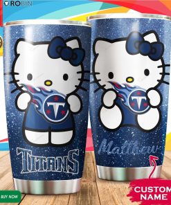 Personalized Hello Kitty Hug Tennessee Titans 20oz Tumbler