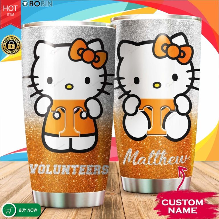 Personalized Hello Kitty Hug Tennessee Volunteers 20oz Tumbler