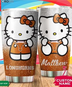 Personalized Hello Kitty Hug Texas Longhorns 20oz Tumbler