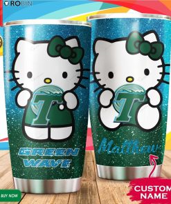 Personalized Hello Kitty Hug Tulane Green Wave 20oz Tumbler
