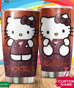 Personalized Hello Kitty Hug Virginia Tech Hokies 20oz Tumbler Personalized Hello Kitty Hug Virginia Tech Hokies 20oz Tumbler