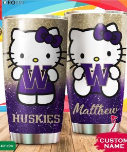 Personalized Hello Kitty Hug Washington Huskies 20oz Tumbler Personalized Hello Kitty Hug Washington Huskies 20oz Tumbler