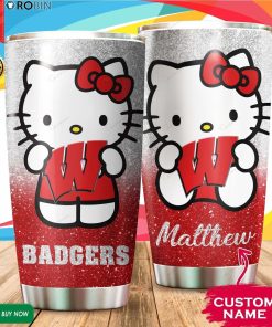 Personalized Hello Kitty Hug Wisconsin Badgers 20oz Tumbler Personalized Hello Kitty Hug Wisconsin Badgers 20oz Tumbler
