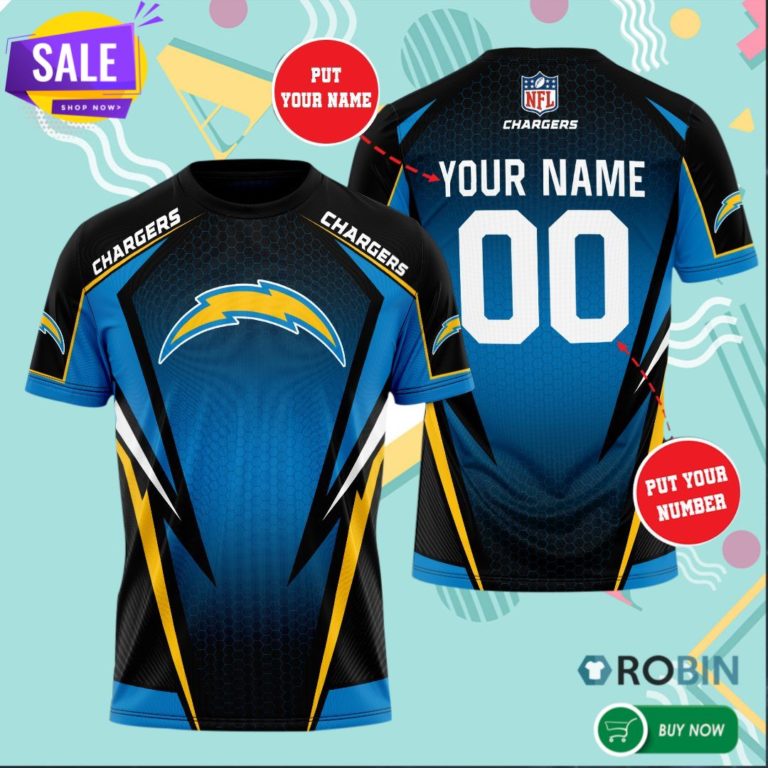 Personalized Los Angeles Chargers 3D All Over Print T Shirt