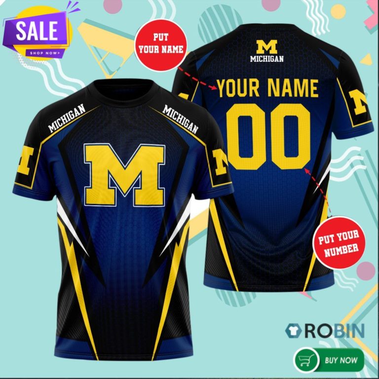 Personalized Michigan Wolverines 3D All Over Print T Shirt