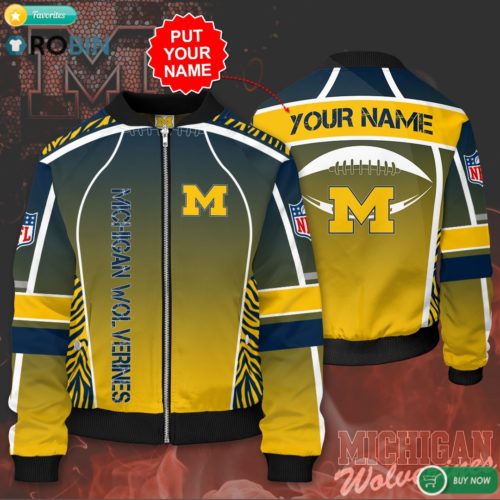 Personalized Michigan Wolverines Bomber Jacket 3D | RobinPlaceFabrics ...