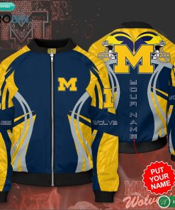 Personalized Michigan Wolverines Football Bomber Jacket 3D Personalized Michigan Wolverines Football Bomber Jacket 3D