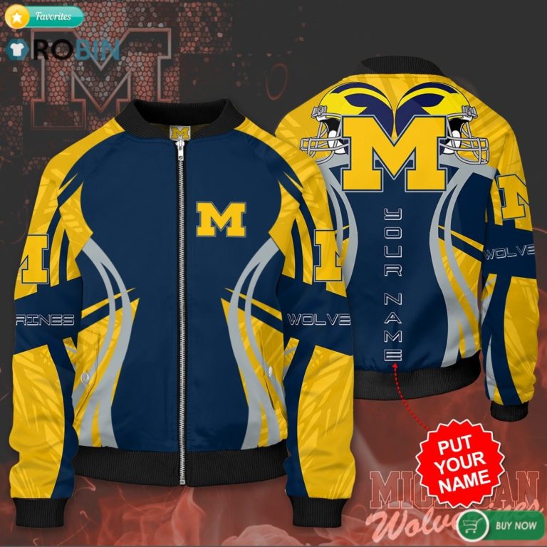 Personalized Michigan Wolverines Football Bomber Jacket 3D