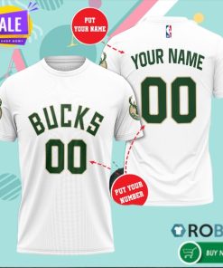 Personalized Milwaukee Bucks NBA Team 3D All Over Print T Shirt Personalized Milwaukee Bucks NBA Team 3D All Over Print T Shirt