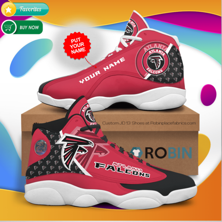 Personalized Name Atlanta Falcons Jordan 13 Sneakers – Custom JD13 Shoes