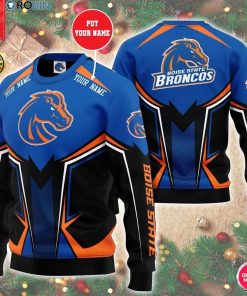 Personalized Name Boise State Broncos 3D Print Wool Sweater