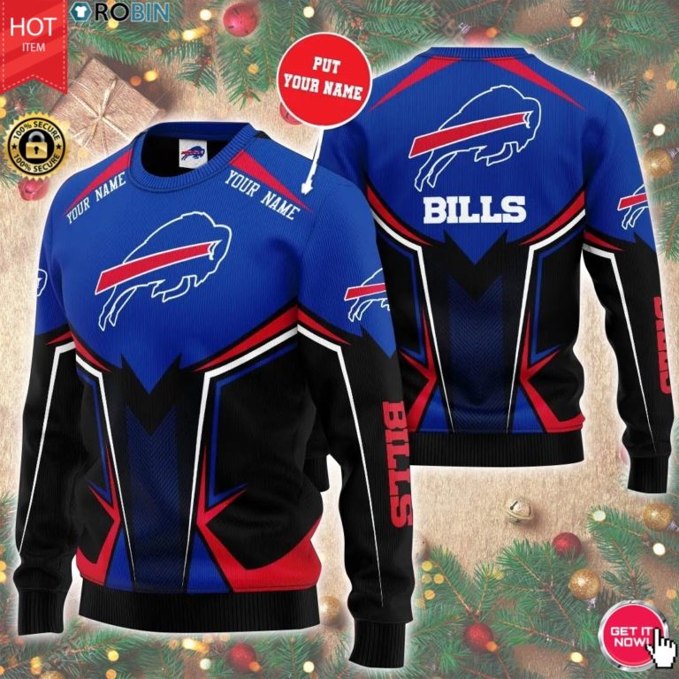 Personalized Name Buffalo Bills 3D Print Wool Sweater