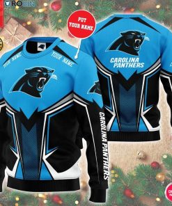 Personalized Name Carolina Panthers 3D Print Wool Sweater Personalized Name Carolina Panthers 3D Print Wool Sweater