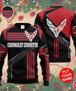Personalized Name Chevrolet Corvette 3D Print Wool Sweater
