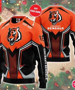 Personalized Name Cincinnati Bengals 3D Print Wool Sweater