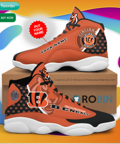 Personalized Name Cincinnati Bengals Jordan 13 Sneakers – Custom JD13 Shoes